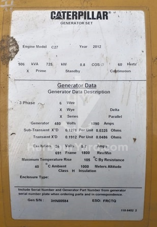 CAT C27 GENSET