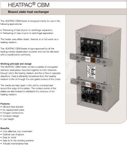 BRAZED PLATE HEAT EXCHANGERS: CBM 110-20 CBM 110-40 CBM 110-60 IN STOCK